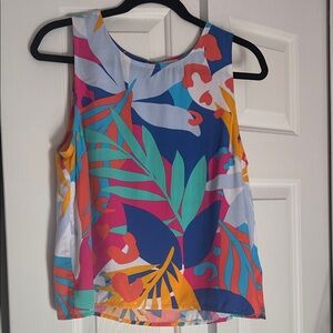 J. Crew Multicolor Tropical Print Tank Top